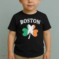 Boston Irish Flag Shamrock I St. Patrick's Day Gift Toddler T-Shirt thumb 2
