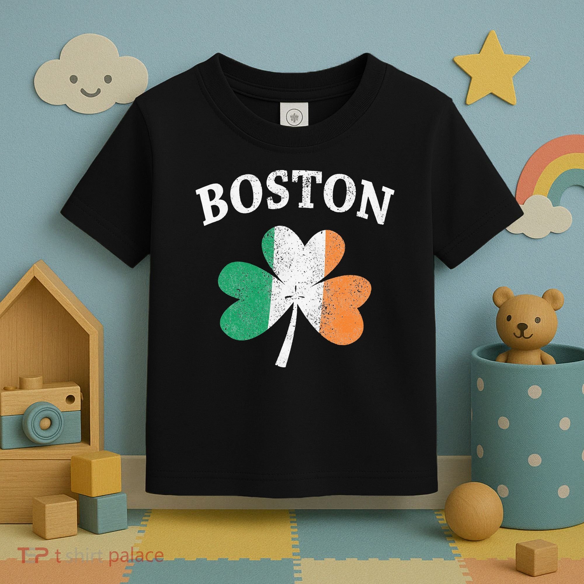 Boston Irish Flag Shamrock I St. Patrick's Day Gift Toddler T-Shirt