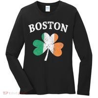 Boston Irish Flag Shamrock I St. Patrick's Day Gift Women's Long Sleeve Shirt thumb 0