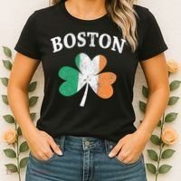 Boston Irish Flag Shamrock I St. Patrick's Day Gift Women's T-Shirt thumb 2