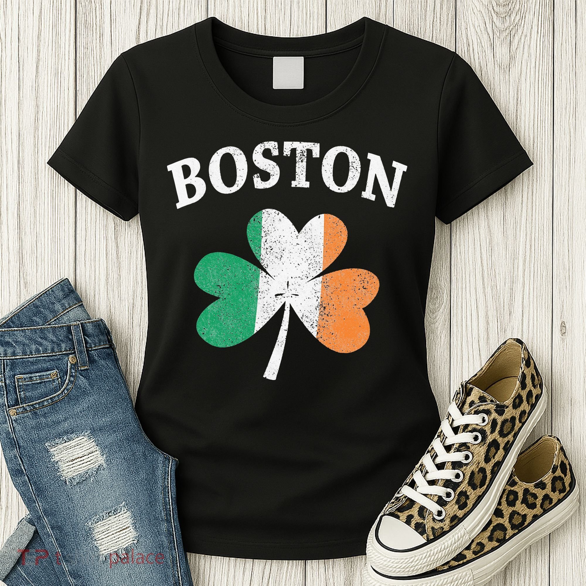 Boston Irish Flag Shamrock I St. Patrick's Day Gift Women's T-Shirt