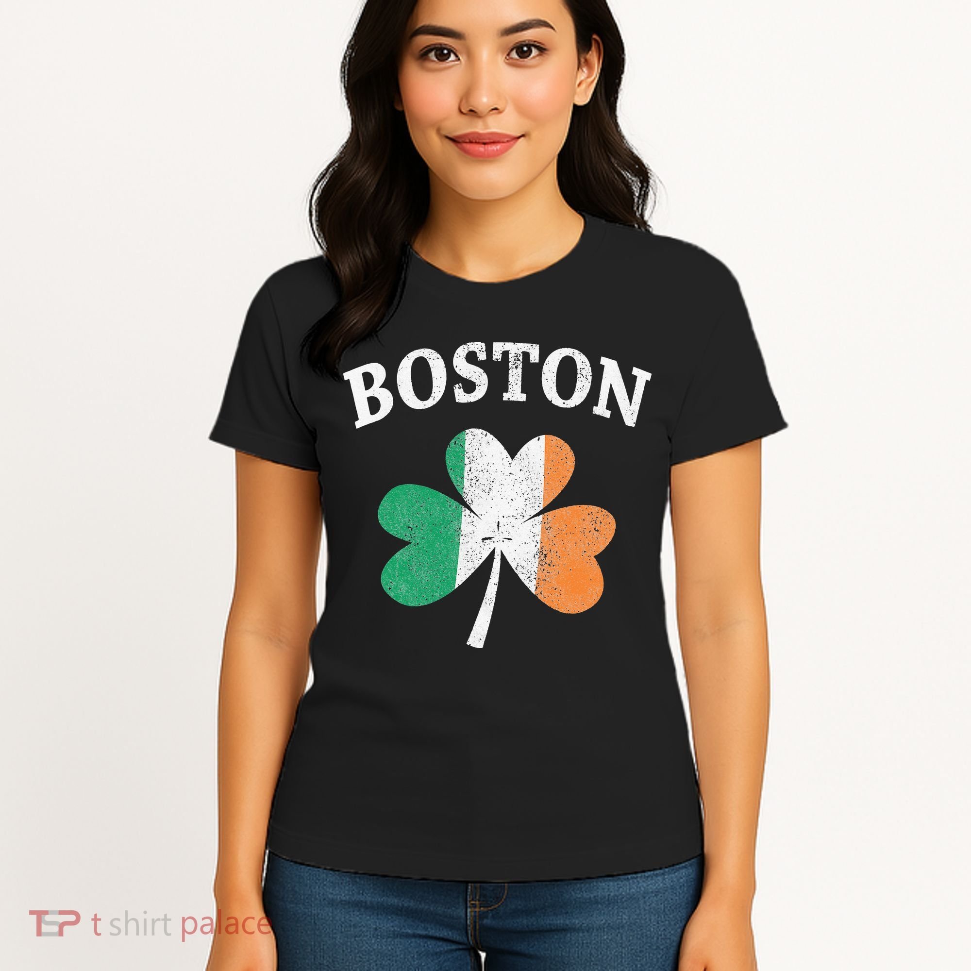 Boston Irish Flag Shamrock I St. Patrick's Day Gift Women's T-Shirt