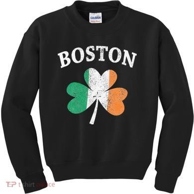 Boston Irish Flag Shamrock I St. Patrick's Day Gift Kids Sweatshirt