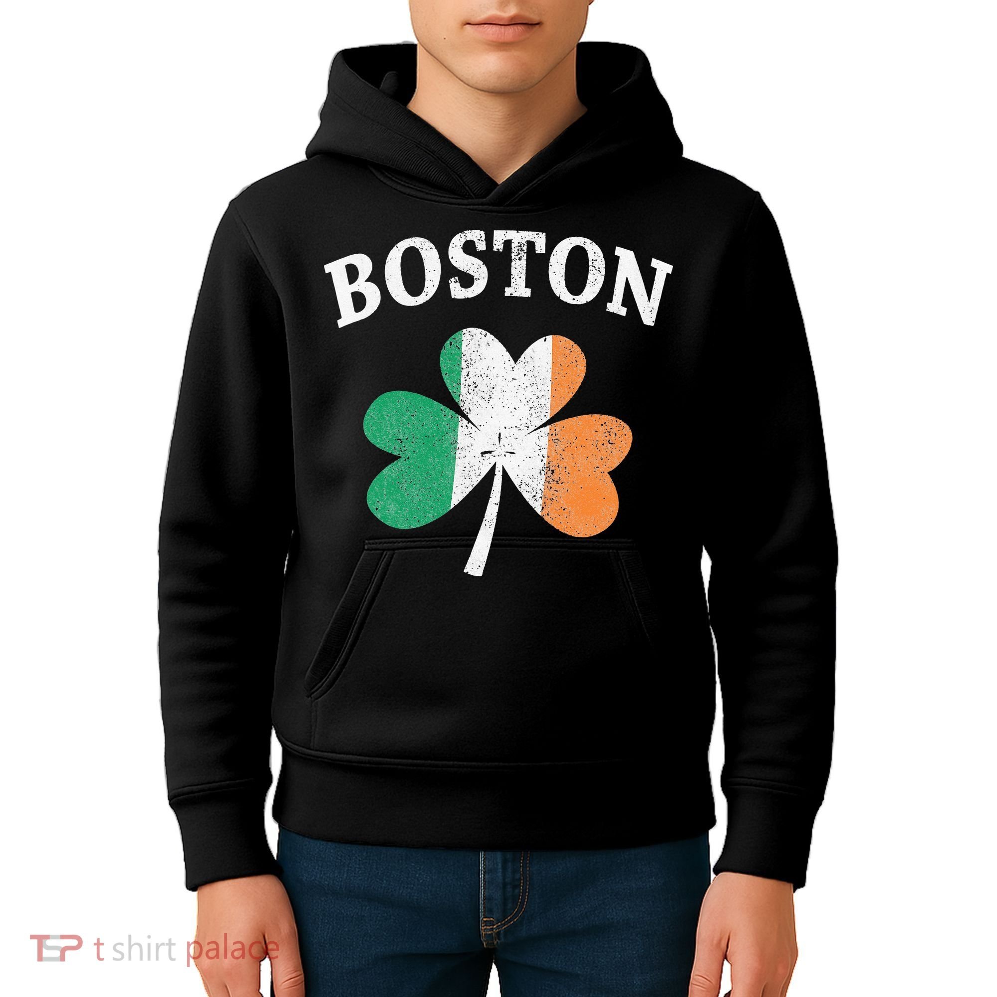 Boston Irish Flag Shamrock I St. Patrick's Day Gift Kids Hoodie