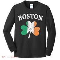 Boston Irish Flag Shamrock I St. Patrick's Day Gift Kids Long Sleeve Shirt thumb 0
