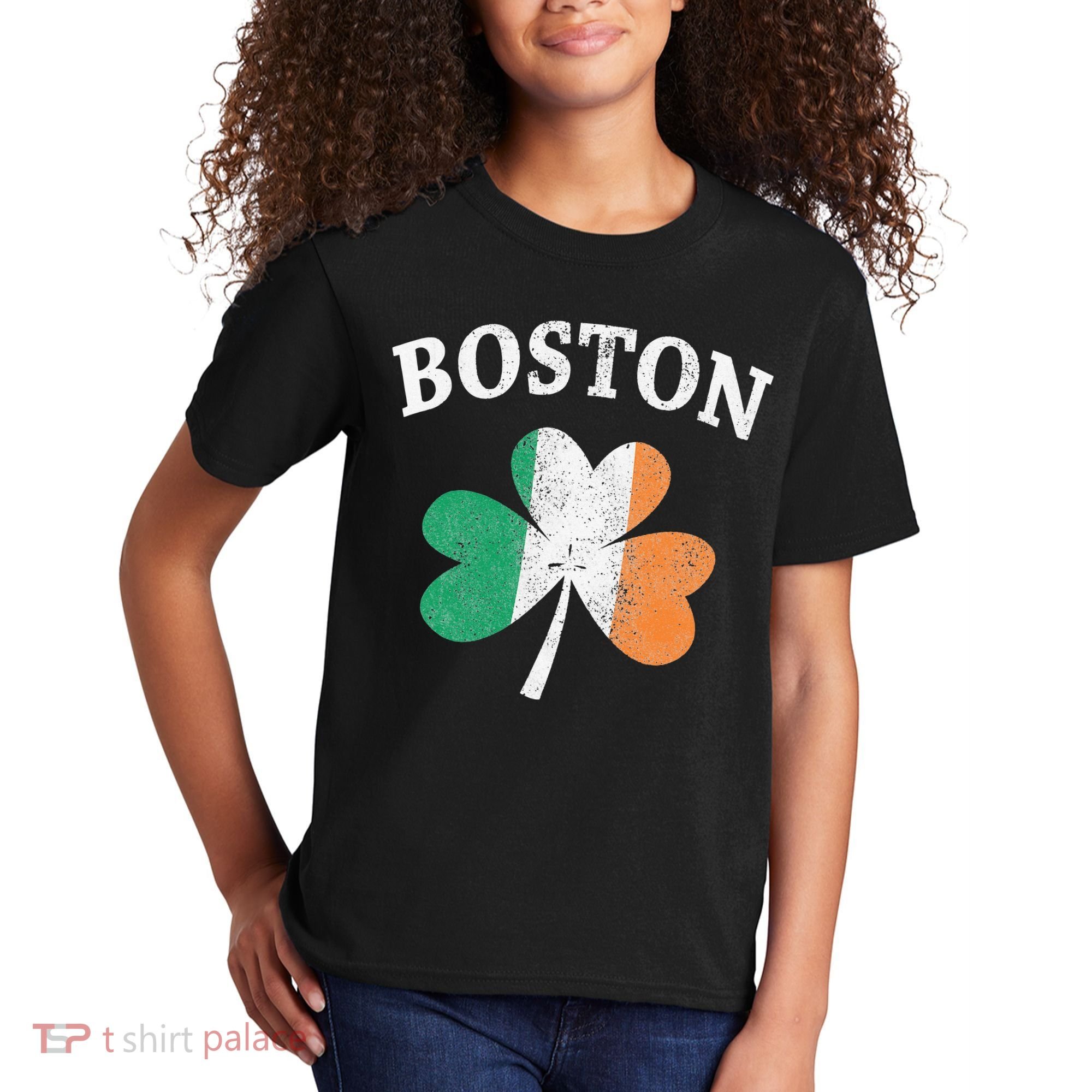 Boston Irish Flag Shamrock I St. Patrick's Day Gift Kids T-Shirt