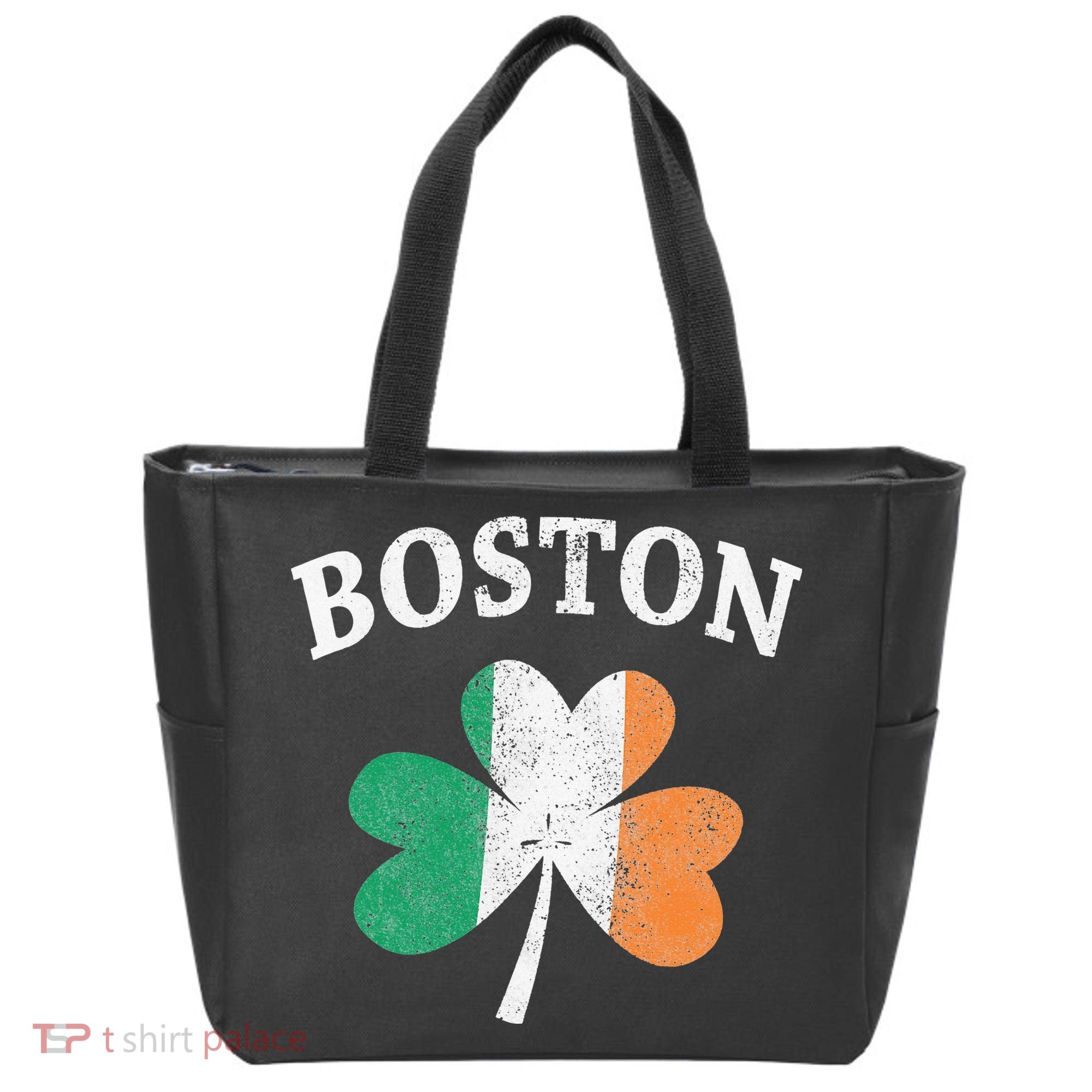 Boston Irish Flag Shamrock I St. Patrick's Day Gift Tote Bag