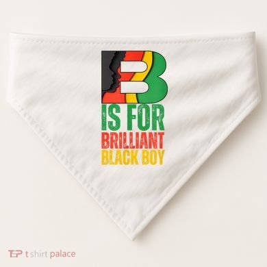 B Is For Brilliant Black Boy Black History Month USA-Made Doggie Bandana