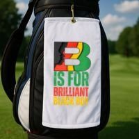 B Is For Brilliant Black Boy Black History Month Golf Towel thumb 2
