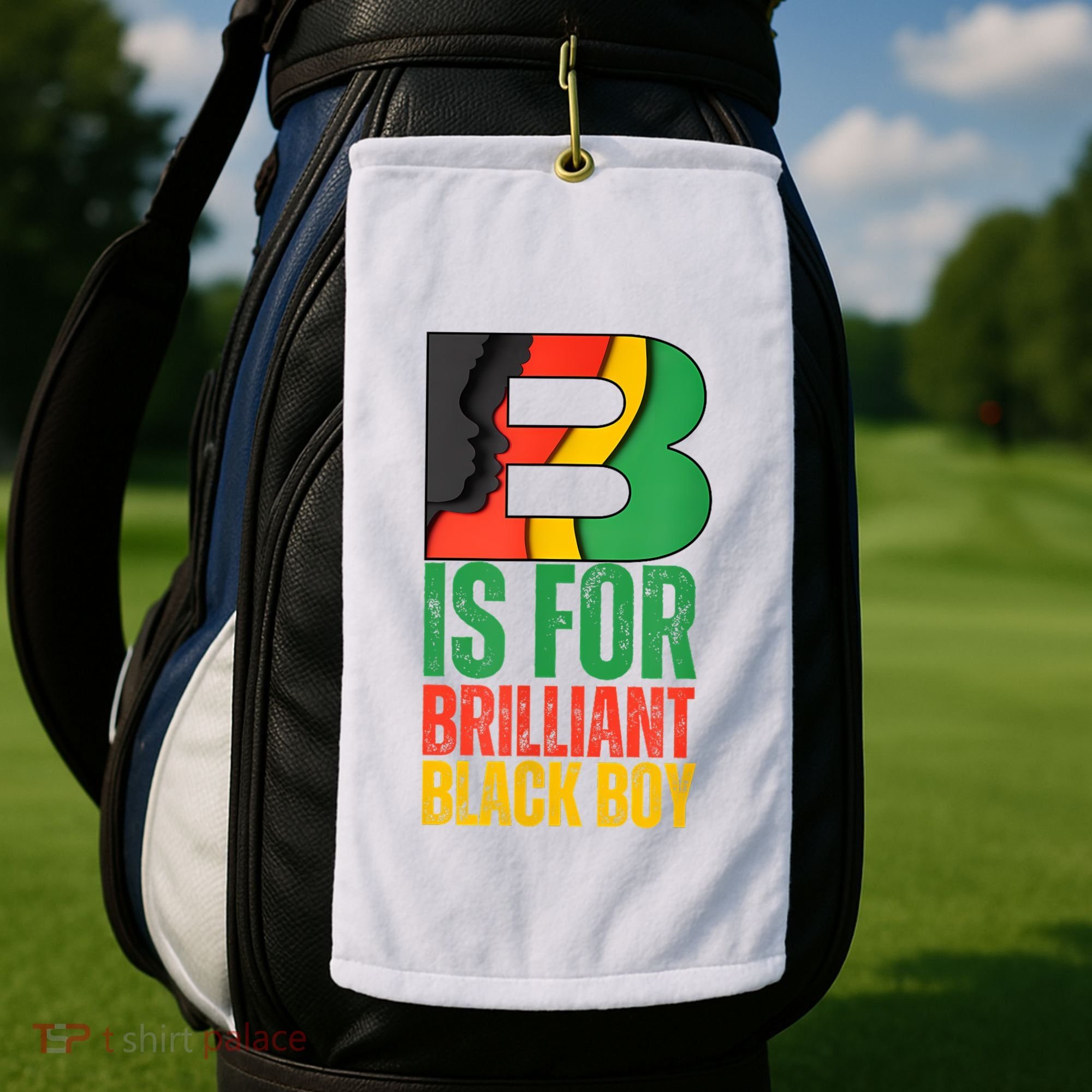 B Is For Brilliant Black Boy Black History Month Golf Towel