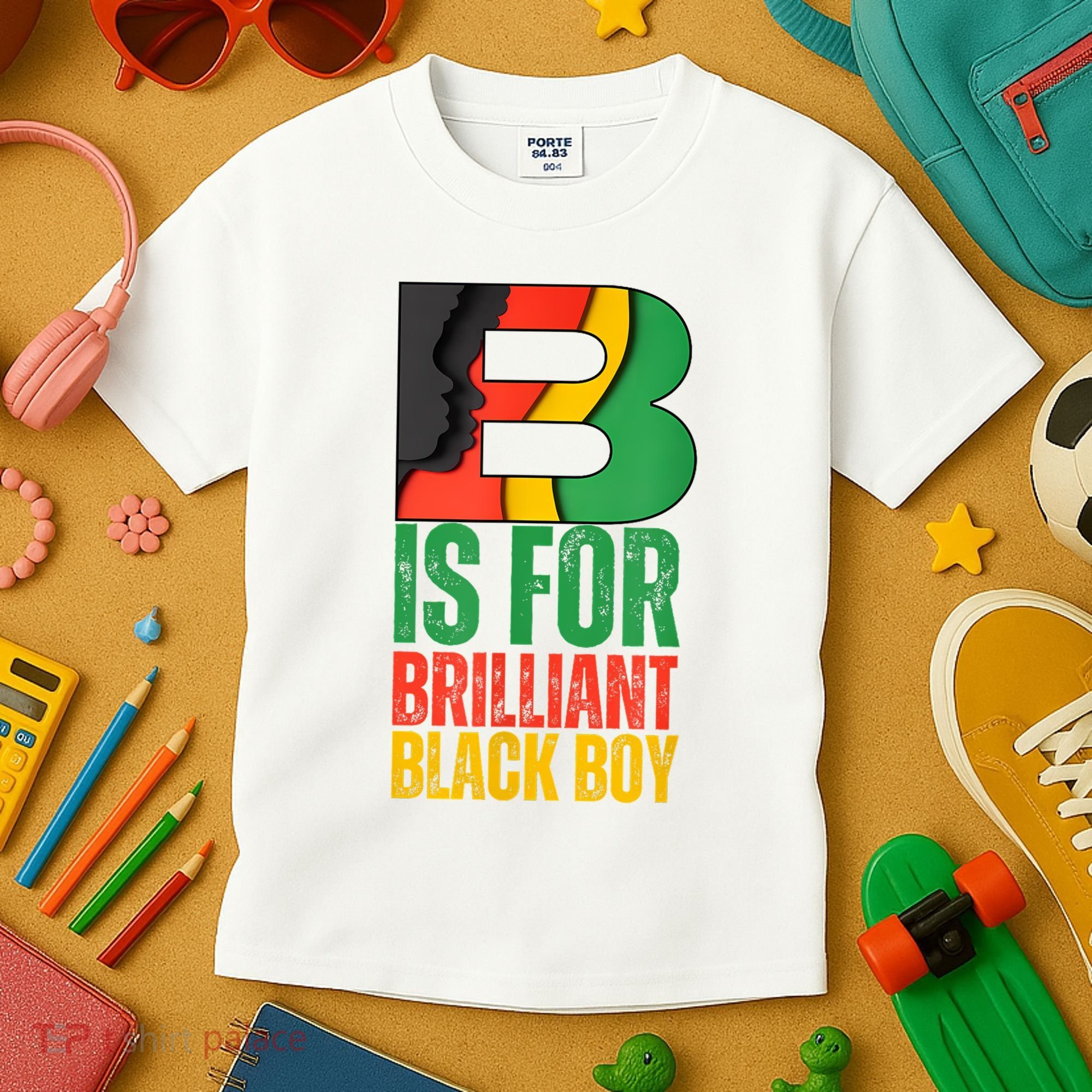 B Is For Brilliant Black Boy Black History Month Kids T-Shirt