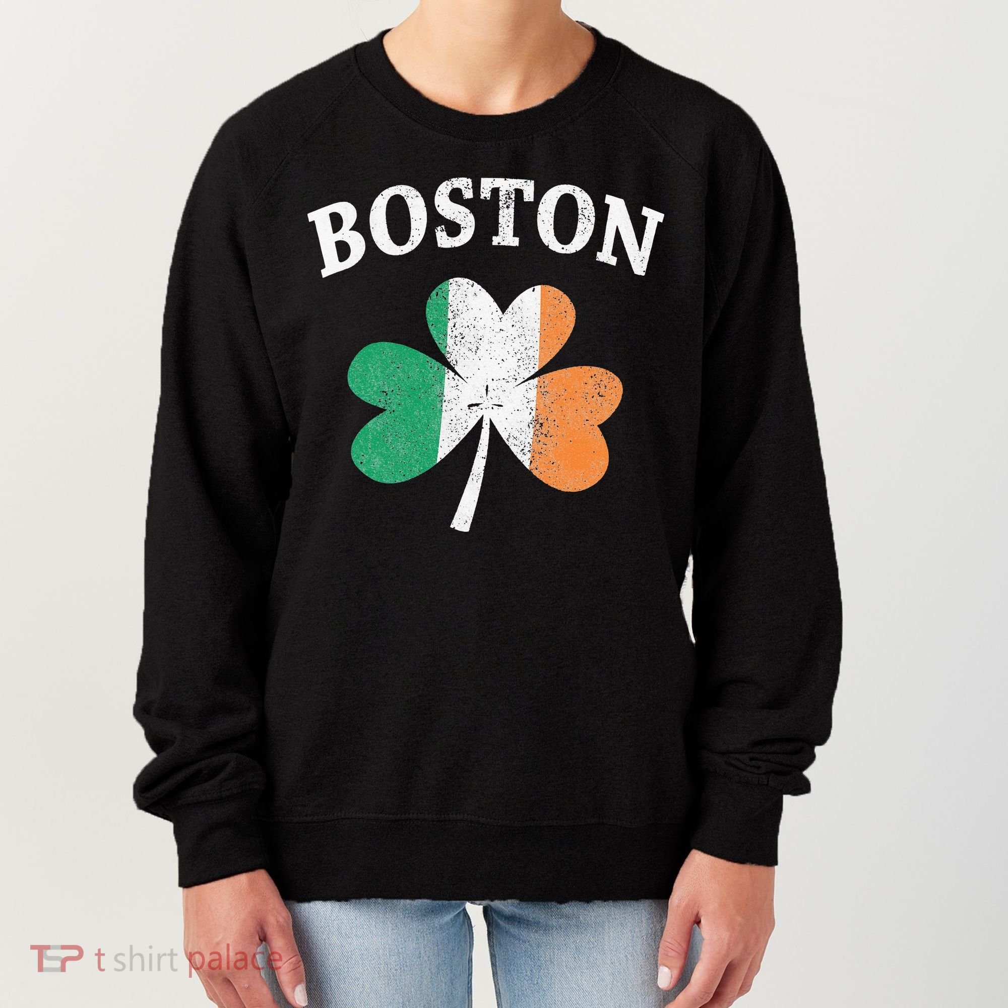 Boston Irish Flag Shamrock I St. Patrick's Day Gift Women's Sweatshirt