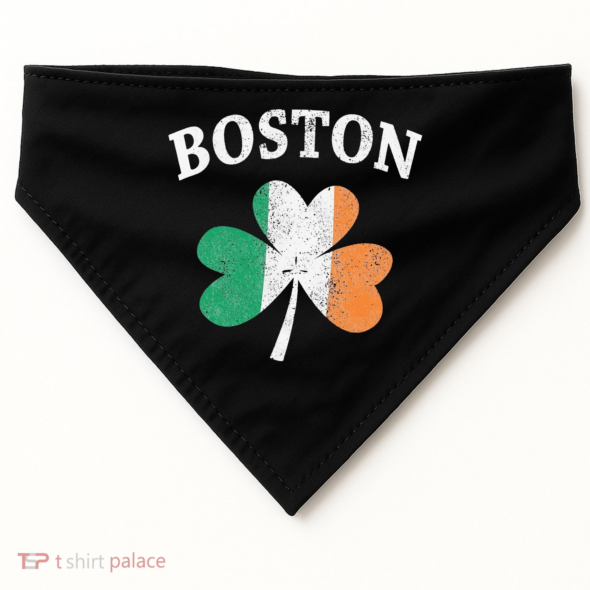 Boston Irish Flag Shamrock I St. Patrick's Day Gift USA-Made Doggie Bandana