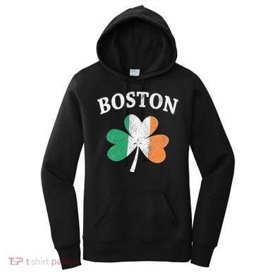 Boston Irish Flag Shamrock I St. Patrick's Day Gift Women's Hoodie