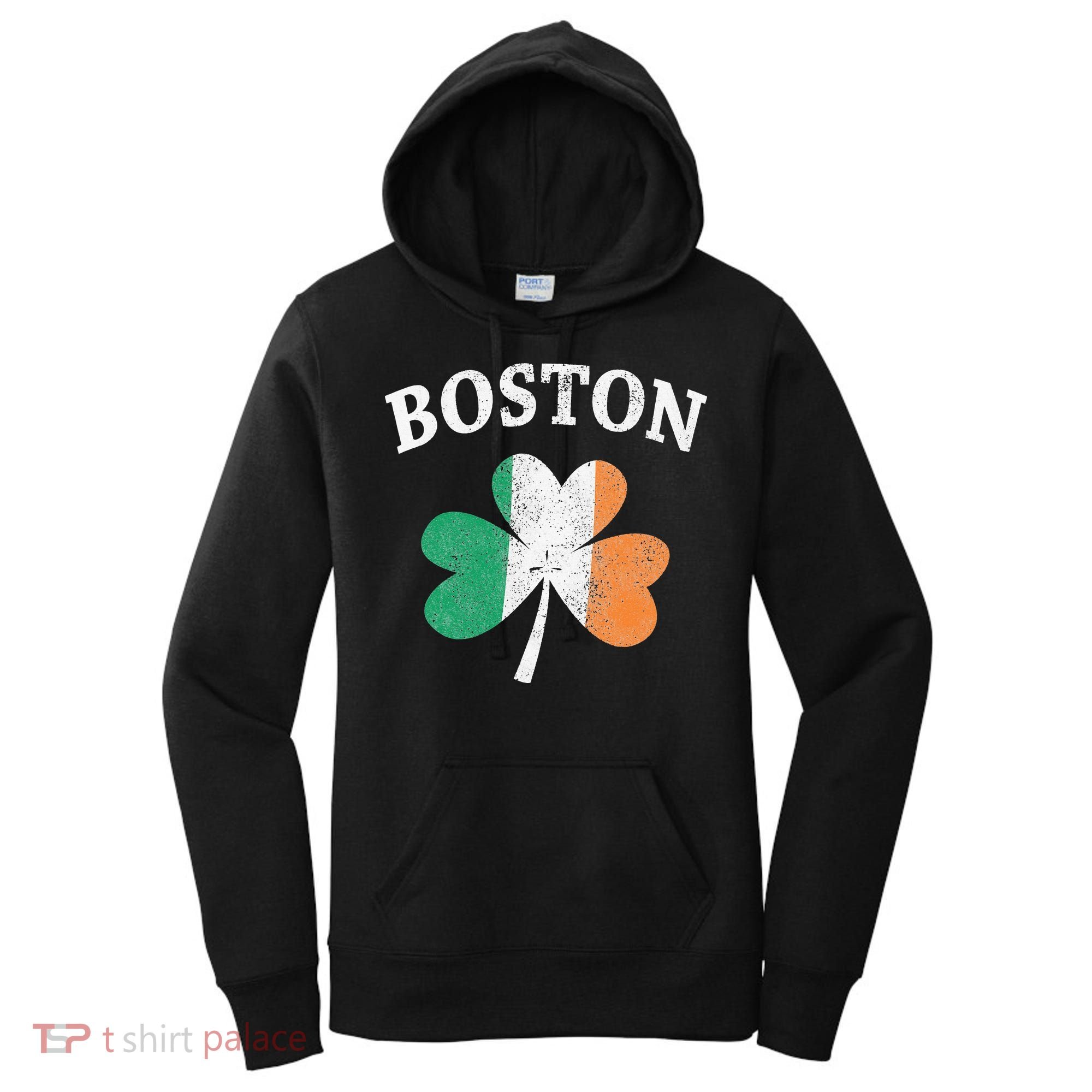 Boston Irish Flag Shamrock I St. Patrick's Day Gift Women's Hoodie