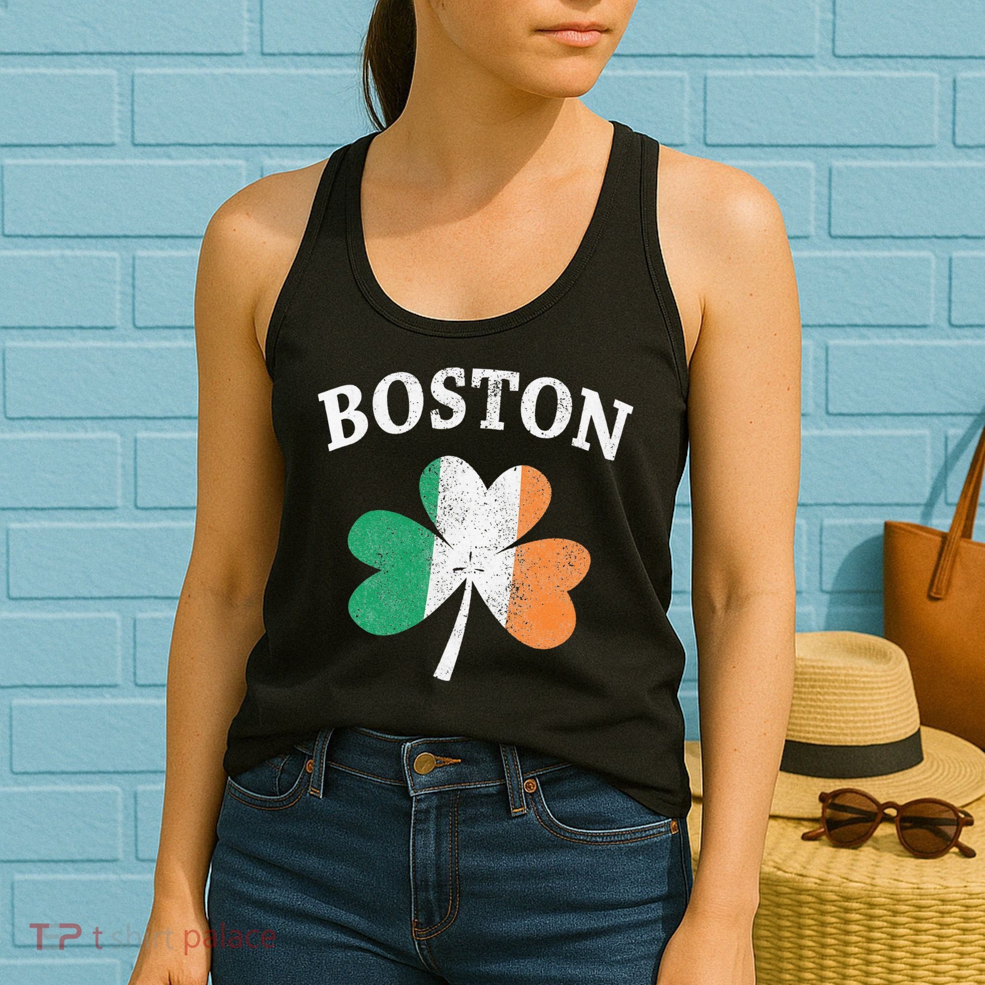 Boston Irish Flag Shamrock I St. Patrick's Day Gift Women's Tank Top