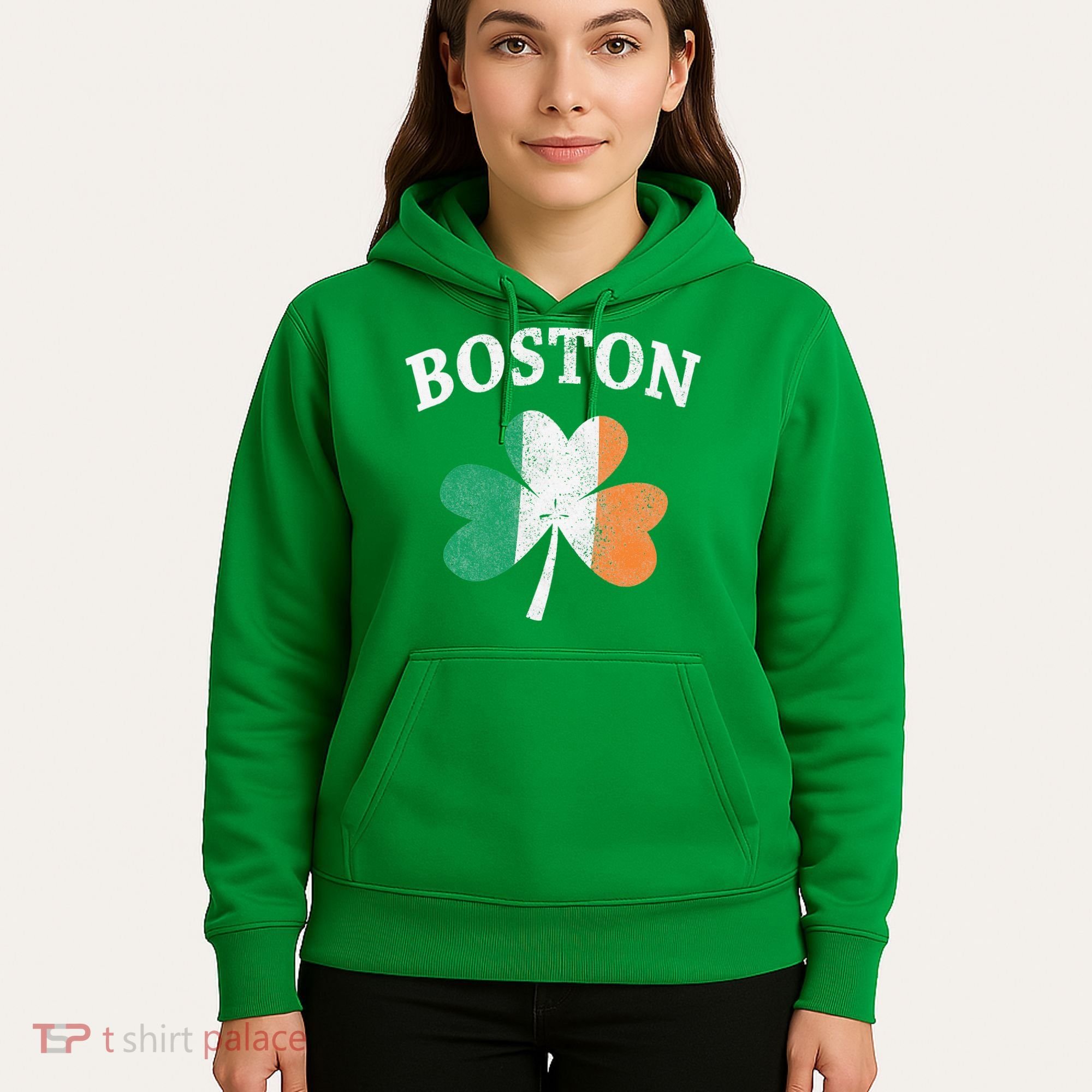 Boston Irish Flag Shamrock I St. Patrick's Day Gift Hoodie