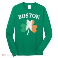 Boston Irish Flag Shamrock I St. Patrick's Day Gift Long Sleeve Shirt thumb 0