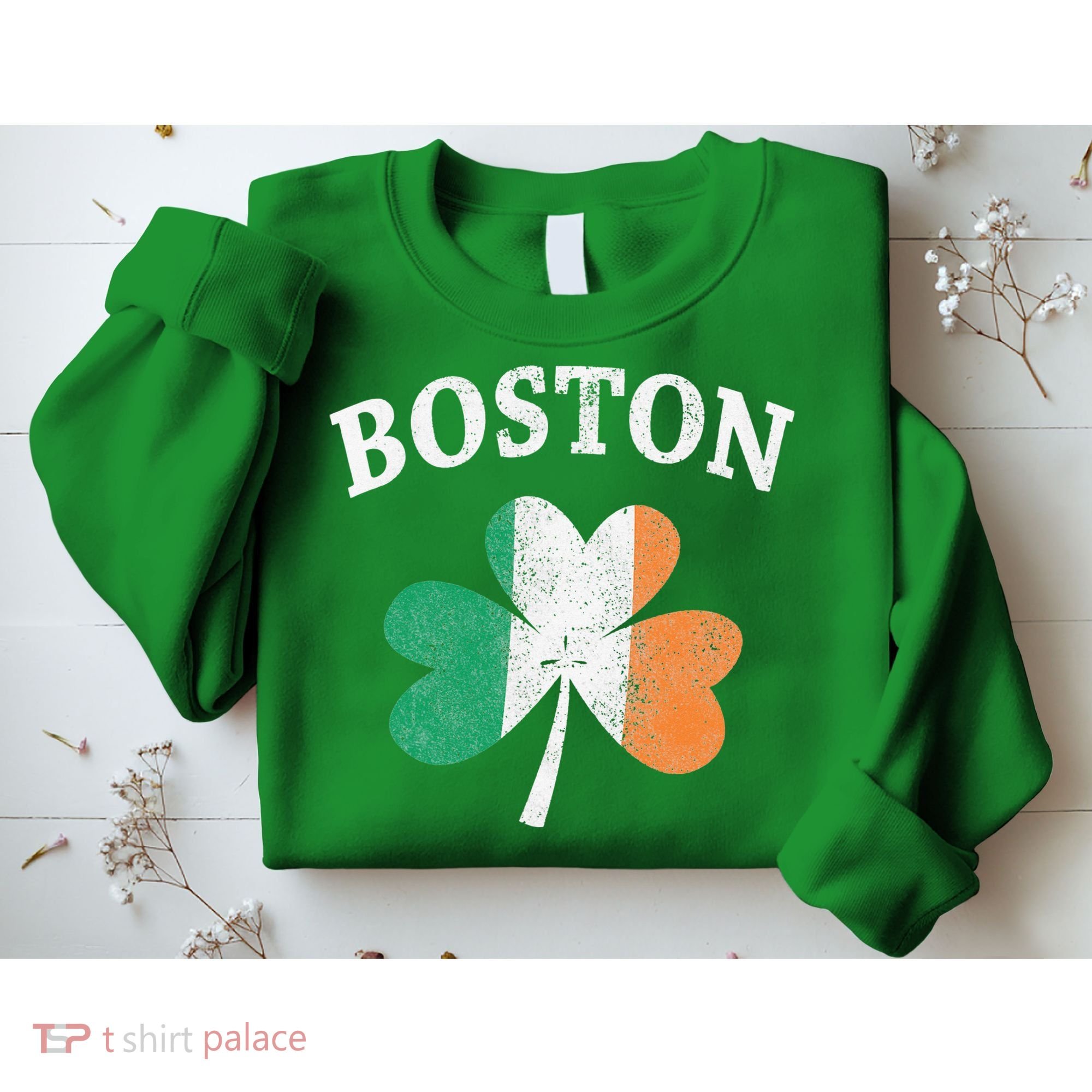 Boston Irish Flag Shamrock I St. Patrick's Day Gift Sweatshirt