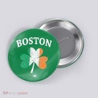 Boston Irish Flag Shamrock I St. Patrick's Day Gift Button thumb 0