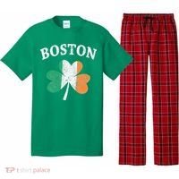 Boston Irish Flag Shamrock I St. Patrick's Day Gift Pajama Set thumb 0