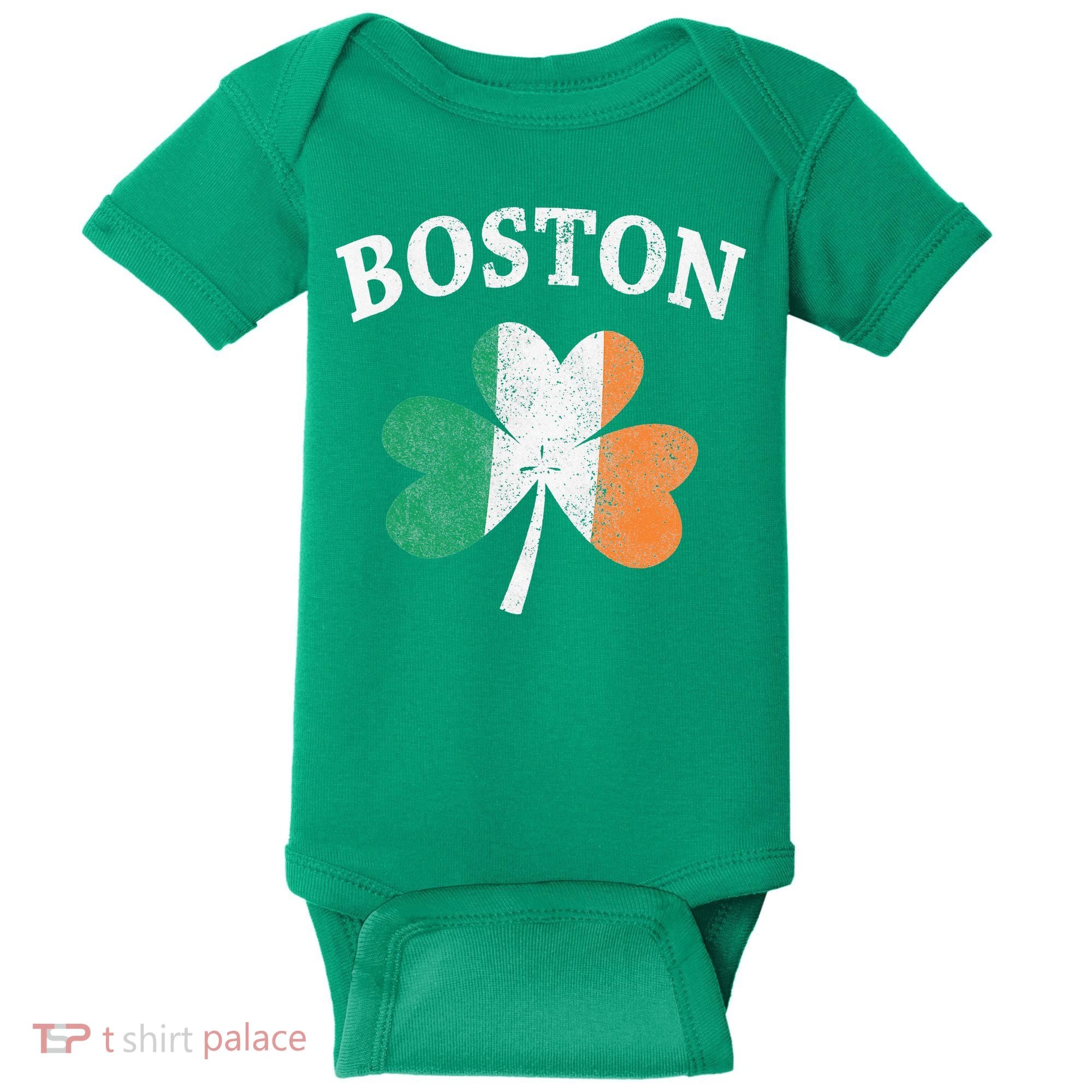 Boston Irish Flag Shamrock I St. Patrick's Day Gift Baby Bodysuit