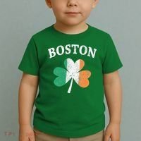 Boston Irish Flag Shamrock I St. Patrick's Day Gift Toddler T-Shirt thumb 2