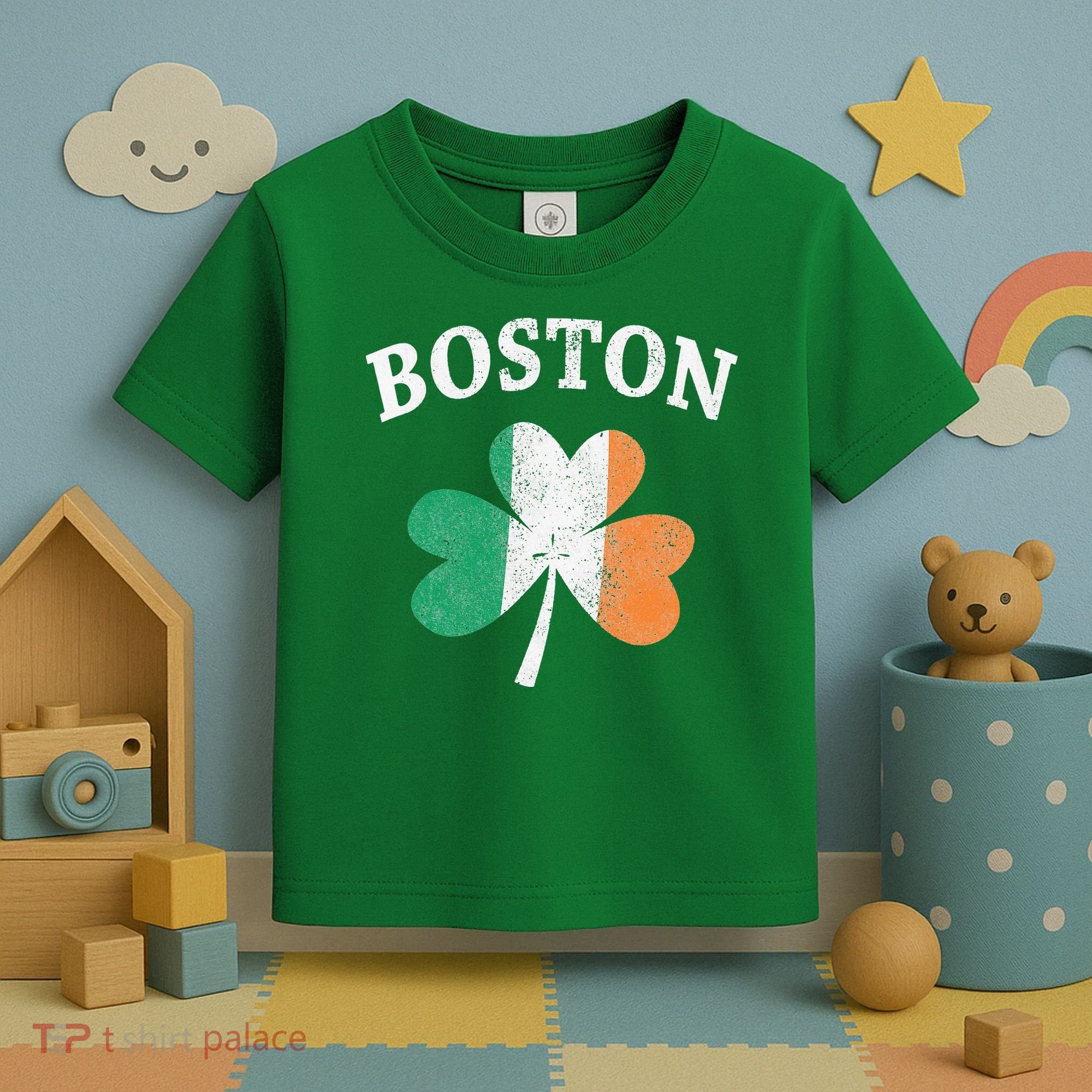 Boston Irish Flag Shamrock I St. Patrick's Day Gift Toddler T-Shirt