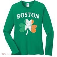 Boston Irish Flag Shamrock I St. Patrick's Day Gift Women's Long Sleeve Shirt thumb 0