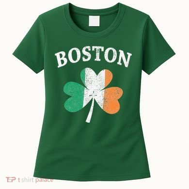 Boston Irish Flag Shamrock I St. Patrick's Day Gift Women's T-Shirt