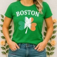 Boston Irish Flag Shamrock I St. Patrick's Day Gift Women's T-Shirt thumb 2