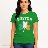 Boston Irish Flag Shamrock I St. Patrick's Day Gift Women's T-Shirt thumb 4