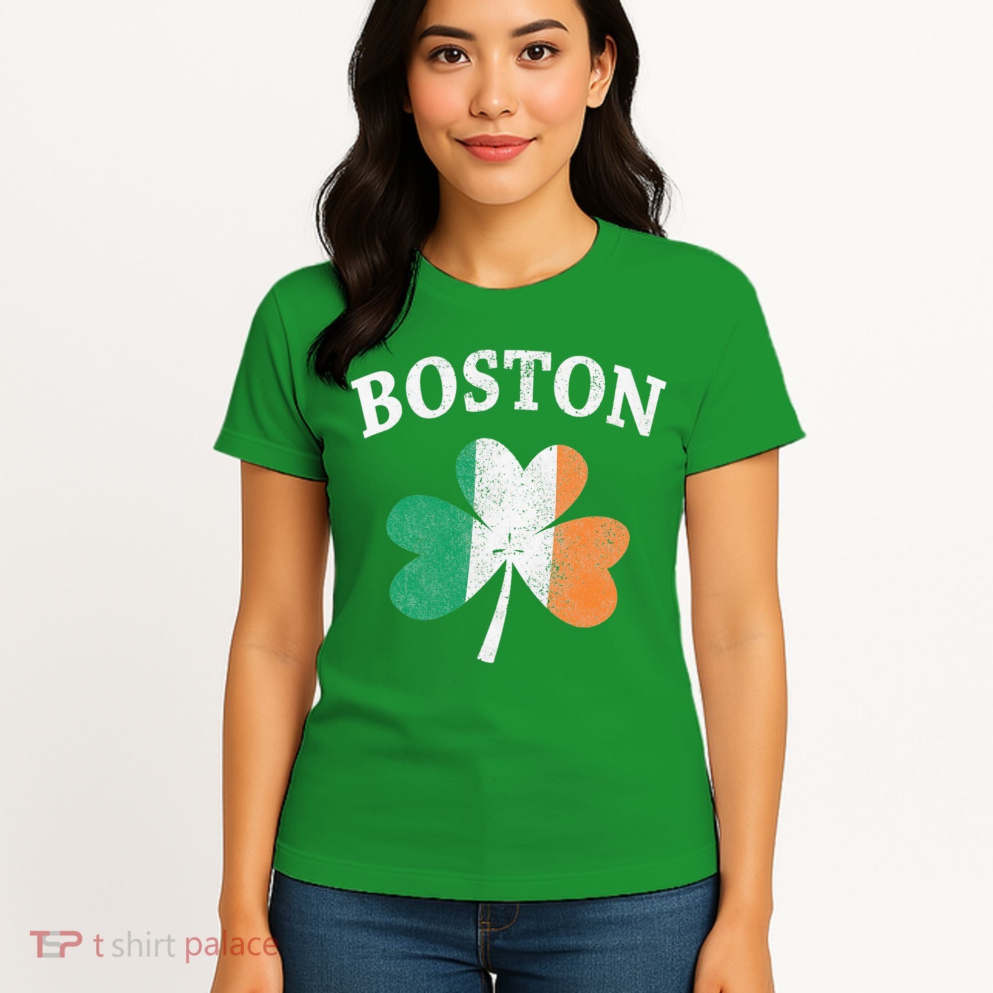 Boston Irish Flag Shamrock I St. Patrick's Day Gift Women's T-Shirt