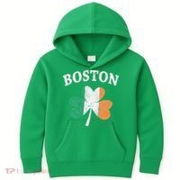 Boston Irish Flag Shamrock I St. Patrick's Day Gift Kids Hoodie thumb 0
