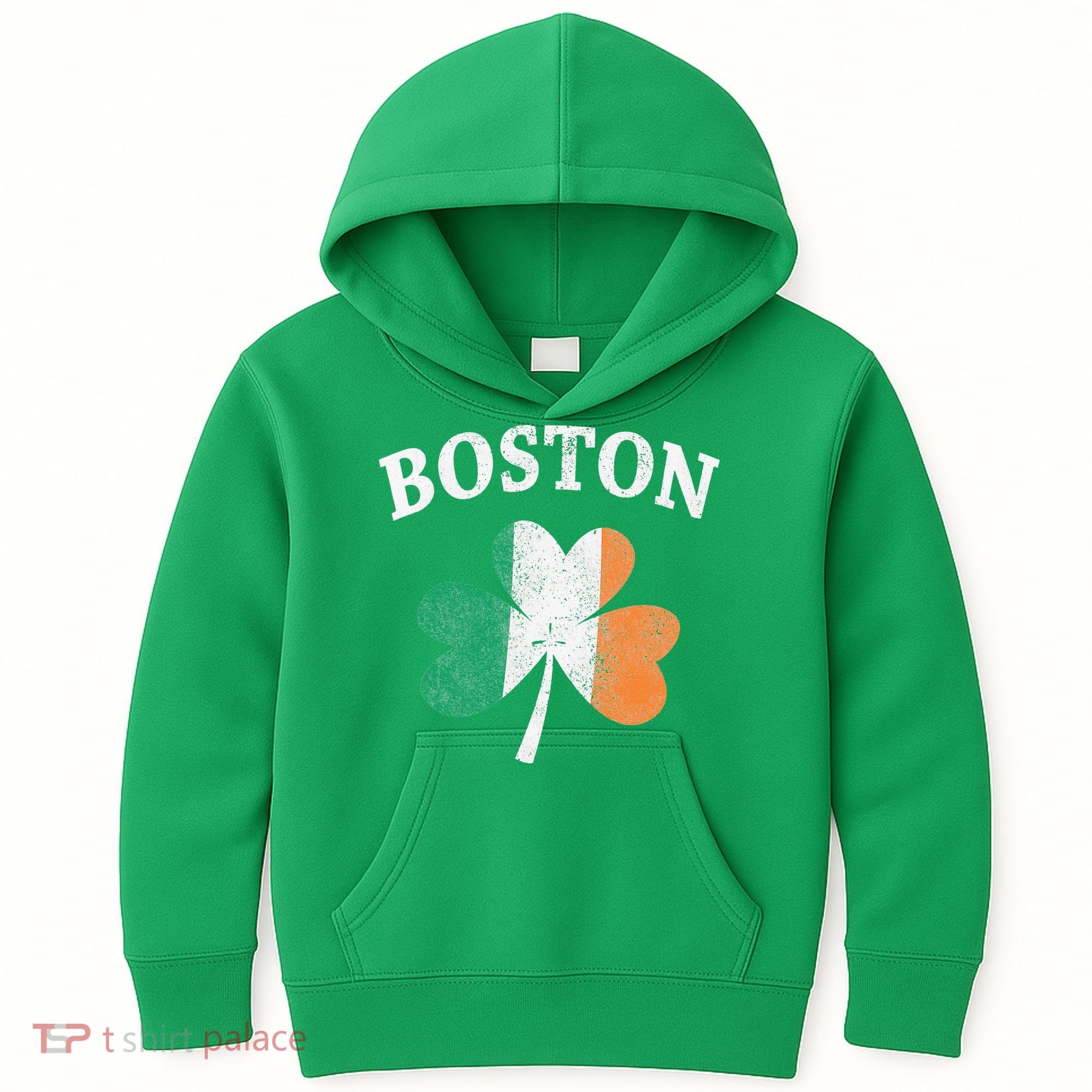 Boston Irish Flag Shamrock I St. Patrick's Day Gift Kids Hoodie