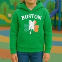 Boston Irish Flag Shamrock I St. Patrick's Day Gift Kids Hoodie thumb 3