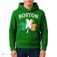 Boston Irish Flag Shamrock I St. Patrick's Day Gift Kids Hoodie thumb 4