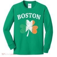 Boston Irish Flag Shamrock I St. Patrick's Day Gift Kids Long Sleeve Shirt thumb 0