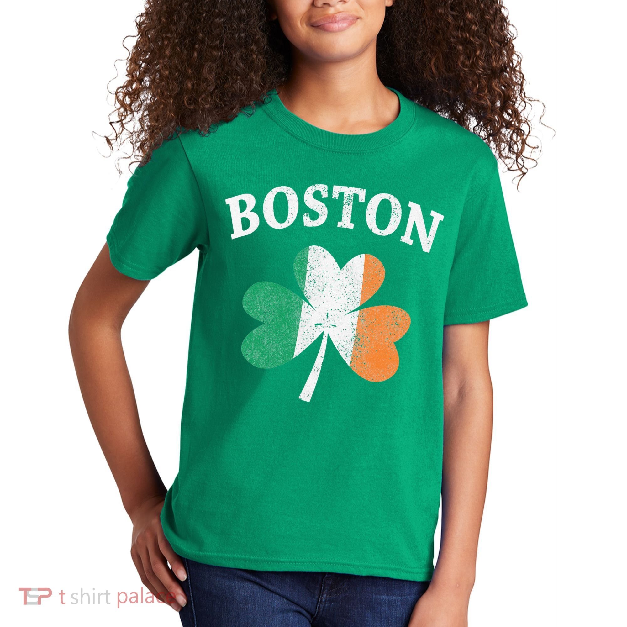 Boston Irish Flag Shamrock I St. Patrick's Day Gift Kids T-Shirt