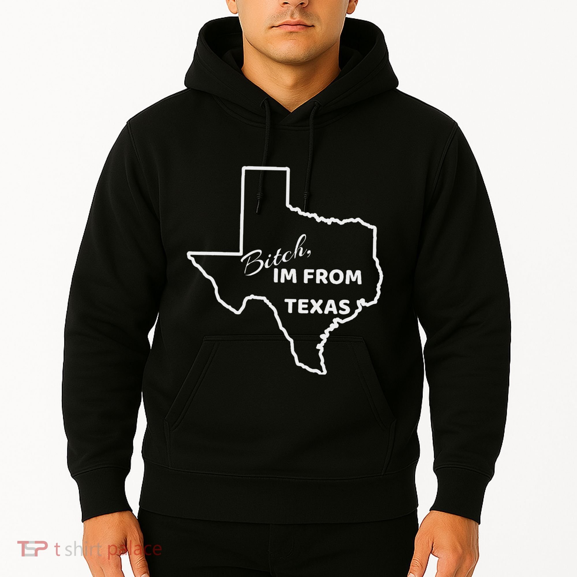 Bitch Im From Texas Funny State Outline Bbq Party Work Hoodie