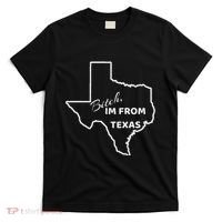 Bitch Im From Texas Funny State Outline Bbq Party Work T-Shirt thumb 0