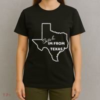 Bitch Im From Texas Funny State Outline Bbq Party Work T-Shirt thumb 4