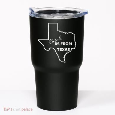 Bitch Im From Texas Funny State Outline Bbq Party Work Tumbler