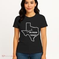 Bitch Im From Texas Funny State Outline Bbq Party Work Women's T-Shirt thumb 4