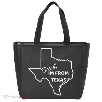 Bitch Im From Texas Funny State Outline Bbq Party Work Tote Bag