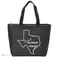 Bitch Im From Texas Funny State Outline Bbq Party Work Tote Bag thumb 0
