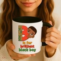 B Is For Brilliant Black Boy Celebrating Black History Coffee Mug thumb 3