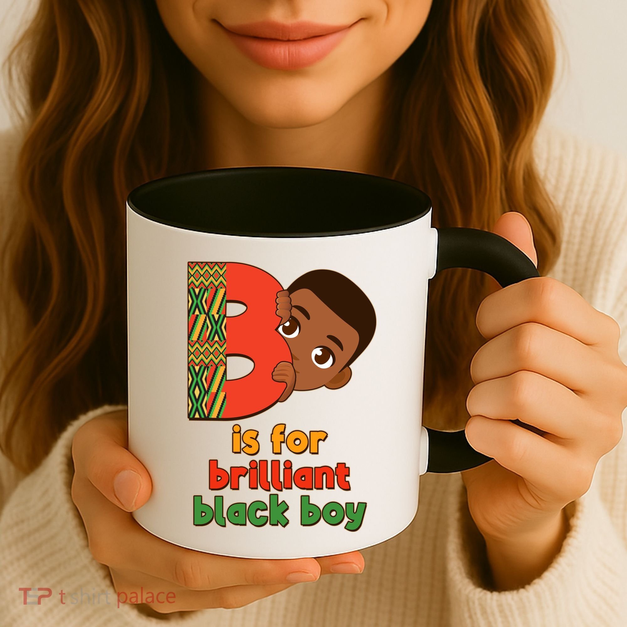 B Is For Brilliant Black Boy Celebrating Black History Coffee Mug