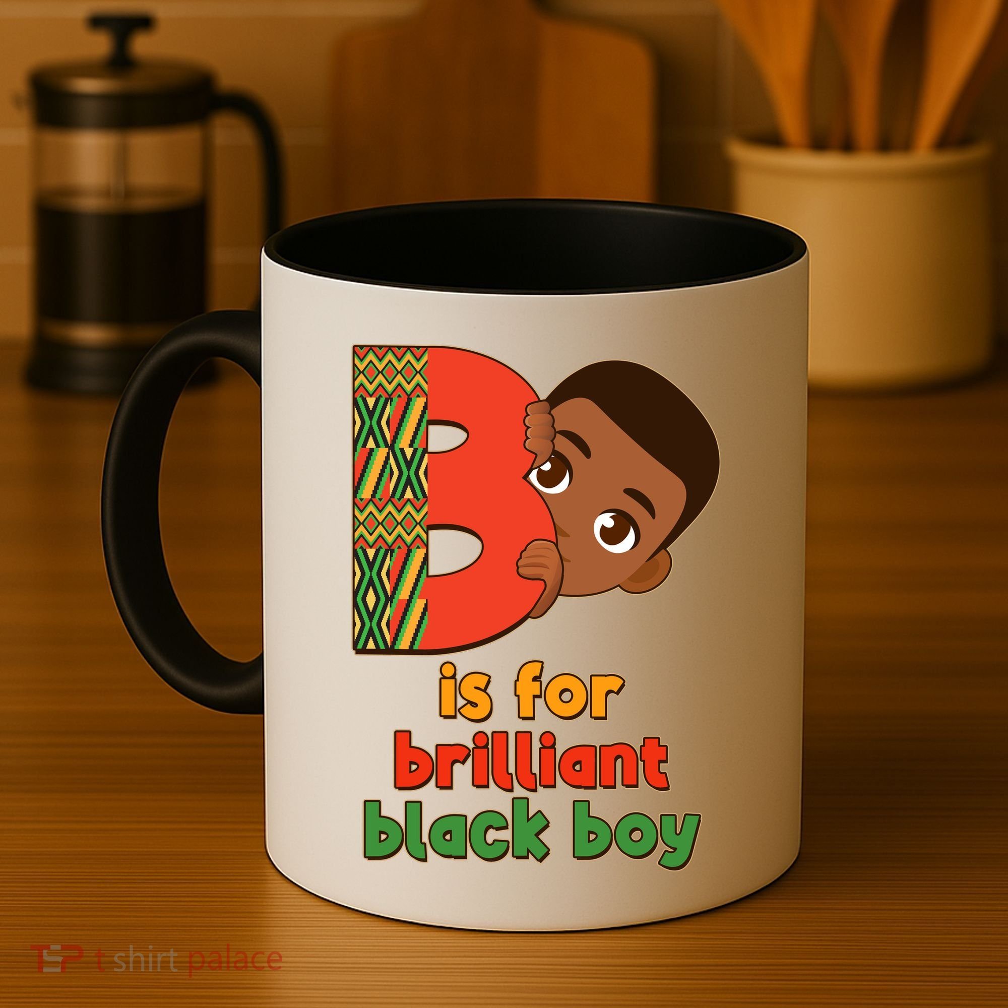 B Is For Brilliant Black Boy Celebrating Black History Coffee Mug