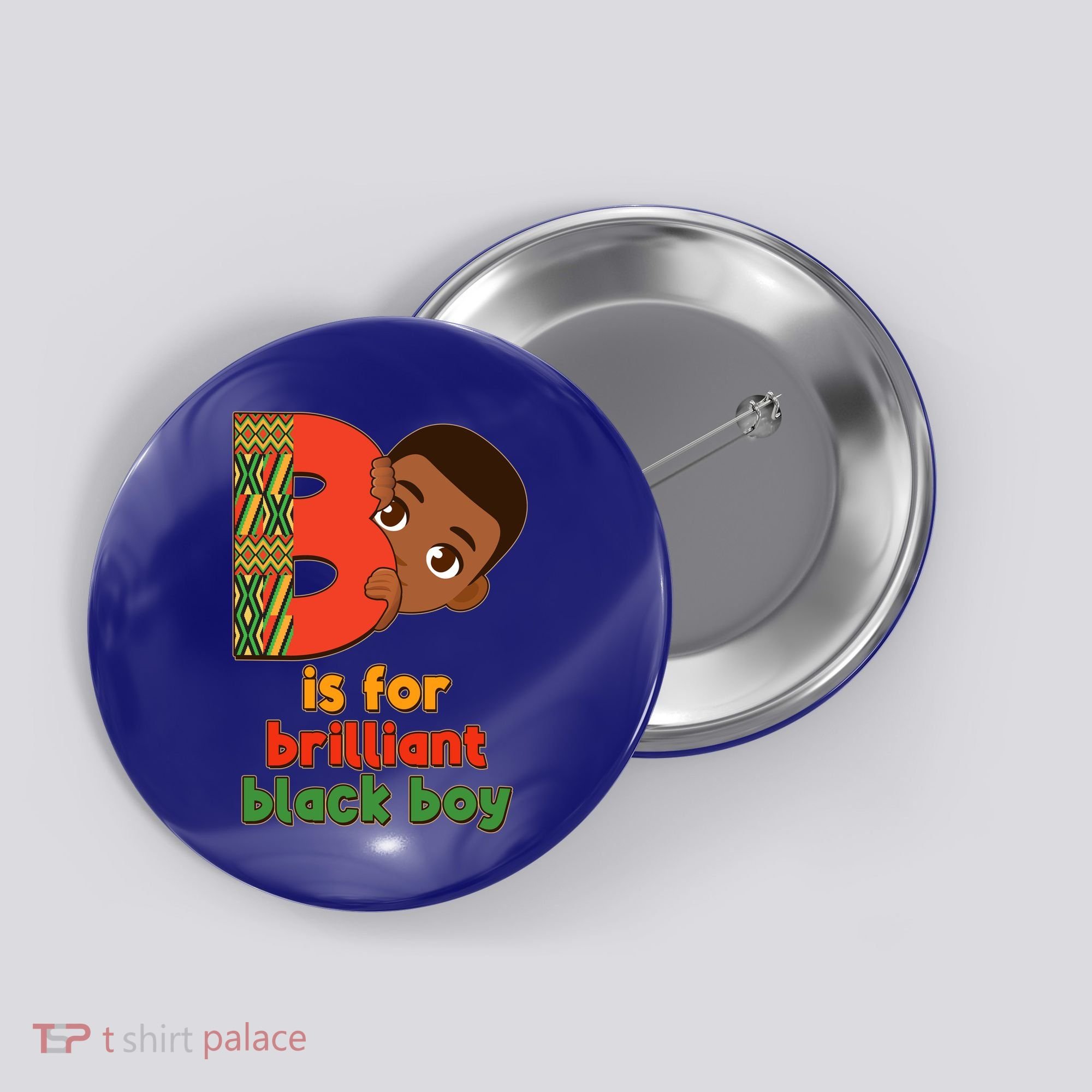 B Is For Brilliant Black Boy Celebrating Black History Button